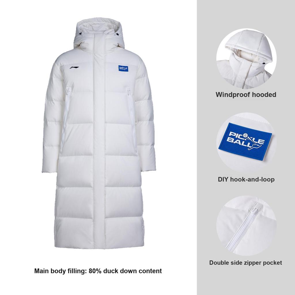 Li-Ning Warmth Retaining Water Resistant Windproof Anti-Static Stand Collar Comfortable Outdoor Casual Versatile Long Winter Down Jacket AYMV752-2