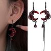 Gothic Style Asymmetry Earrings Tassel Chain Women Dangle Earrings  Hip-Pop Style