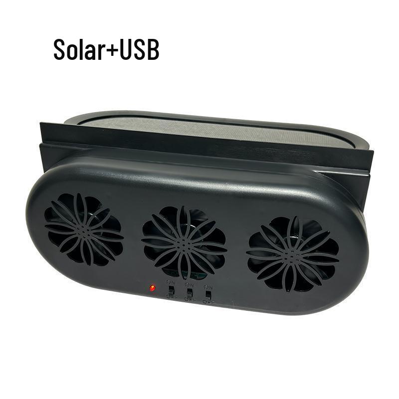 Summer Solar Car Exhaust Fan: Three-Head Solar-Powered Cooling and Deodorizing Ventilation Fan