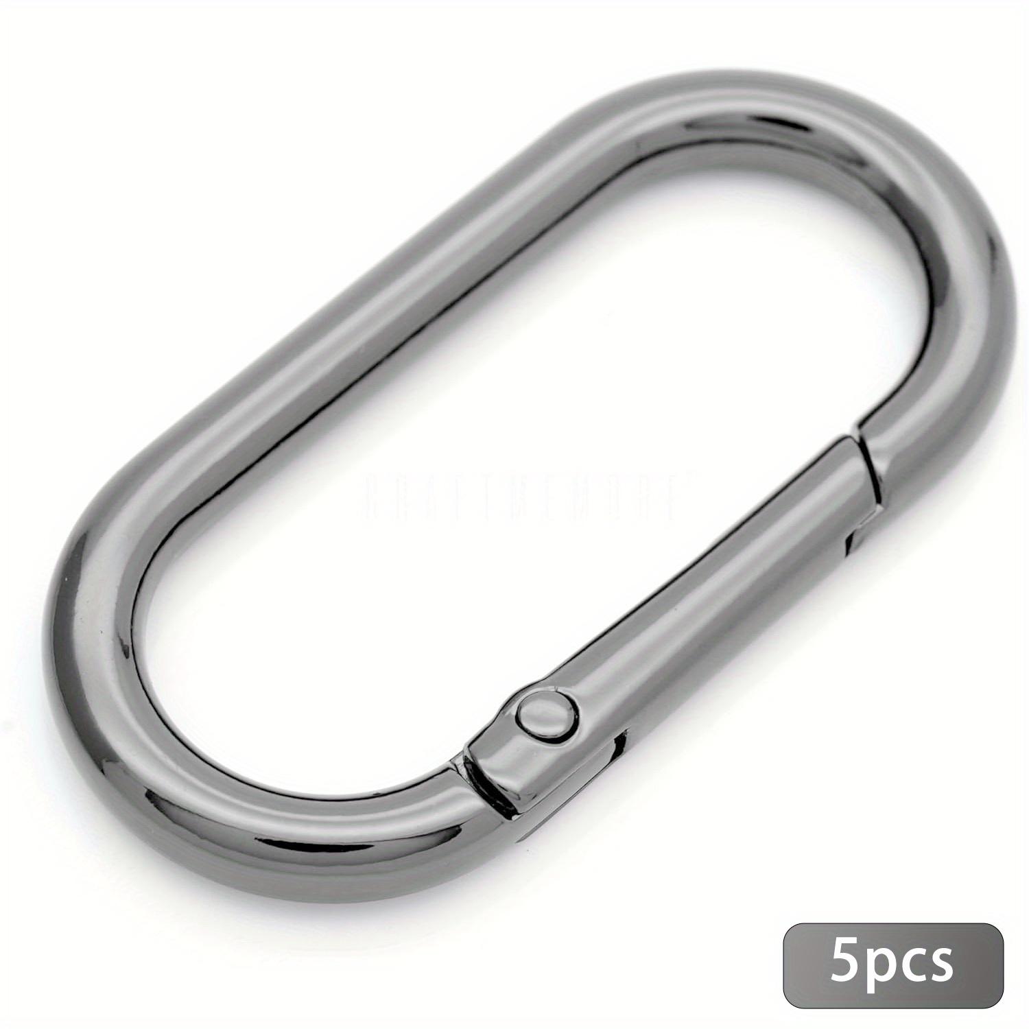 

5 шт. Овальные пружинные кольца-клипсы, Открывающееся О-образное кольцо-карабин для брелоков, Застежка-пряжка, Рюкзаков, Кошелька, Ключей, Ремешка для сумки чёрный