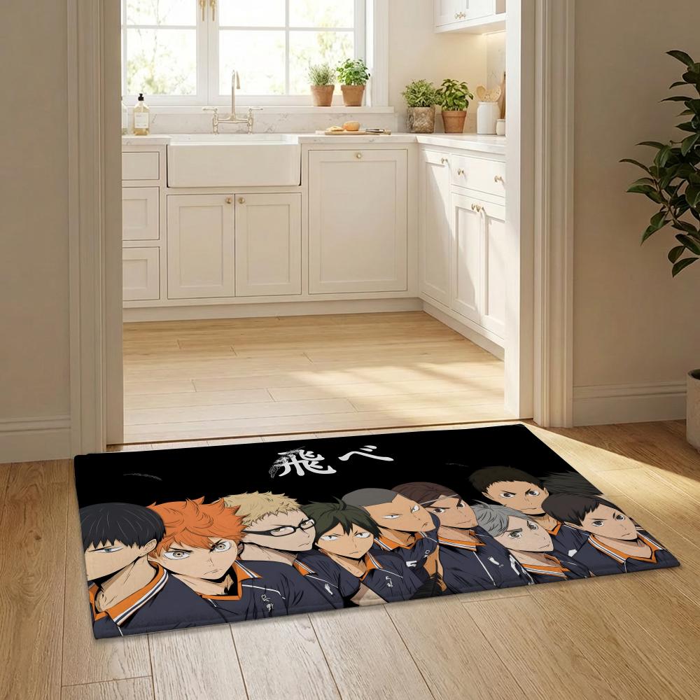 Anime Cool H-HaikyuU Floor Mat Flannel Door Mat Non-Slip Bedroom Living Room Home Decor 40x60cm
