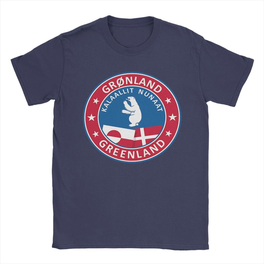 T-shirt da uomo con stemma della Groenlandia Magliette divertenti Manica corta Girocollo T-shirt Cotone Idea Regalo Abbigliamento