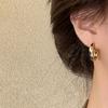 Korean Metallic Simple Geometric Earring for Women 2025 Fashion New in High-end Unique Hoop Earrings Simple Girl Accessories