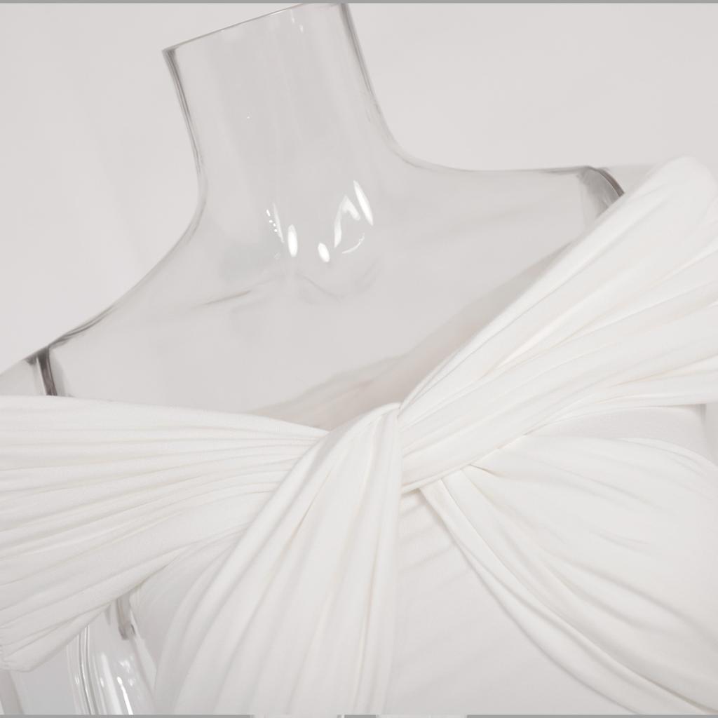 GMXIA One-shoulder T-shirt Summer Street Trend Hot Europe and The United States and The United States Top Ruched Strapless Short-sleeved T-shirt