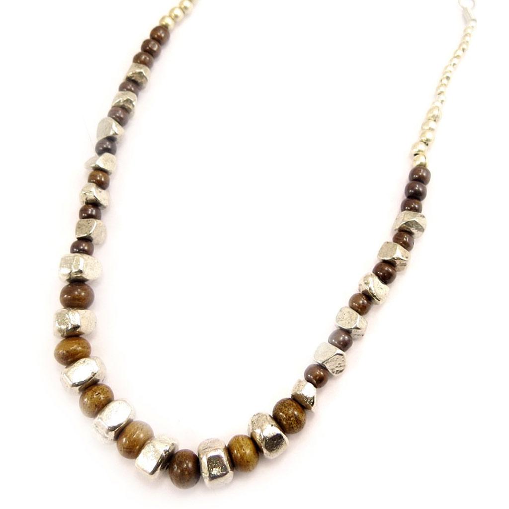 Les Trésors De Lily [C5021] - Collier Créateur 'Kilimanjaro' Marron Argenté