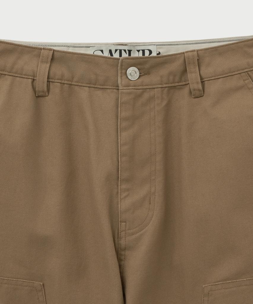 Seteo Double Knee Carpenter Pants Beige