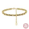 ORSA JEWELS Real 925 Sterling Silver Bead Chain Bracelet For Women Jewelry Gift 4MM Beads Bracelet Chain Accessories GAB01