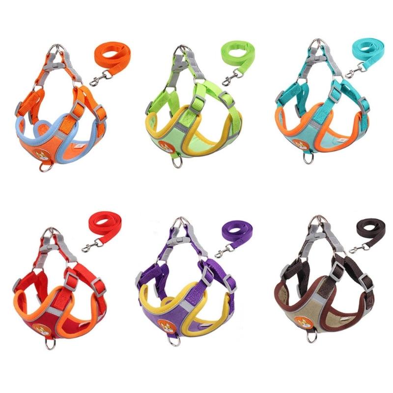 Pet Chest Strap Vest Type Dog Strap Small Dog Rope Outdoor Reflective Breathable Dog Traction Rope Dog Collar Seat Belts