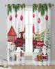 Christmas Truck Snowman Gnome Sheer Curtains for Living Room Decoration Window Curtains for Kitchen Tulle Voile Organza Curtains