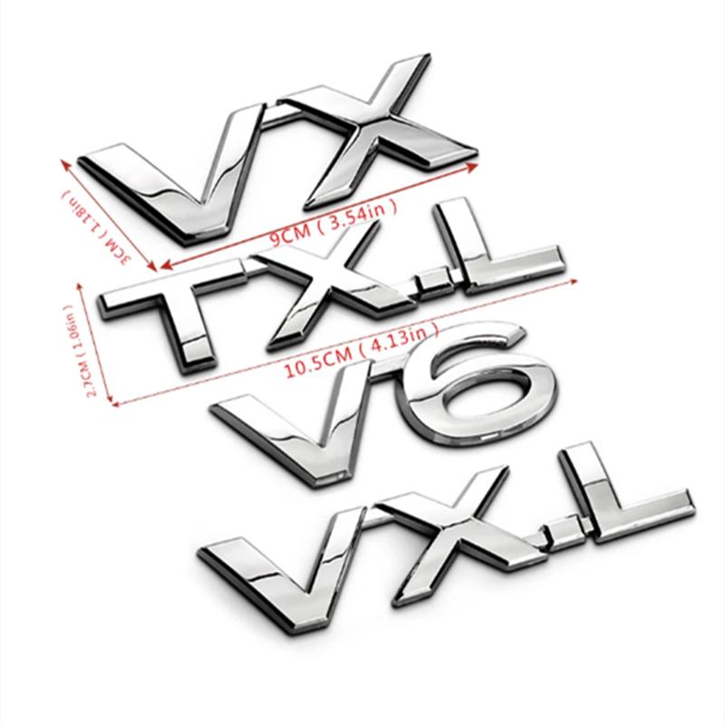 zcawt5 2.5V V6 V8 VX VXR TXL VXL Emblem for Toyota Reiz Land Cruiser Prado Rav4 Tundra Trunk Lid Sticker Displacement Auto Accessories
