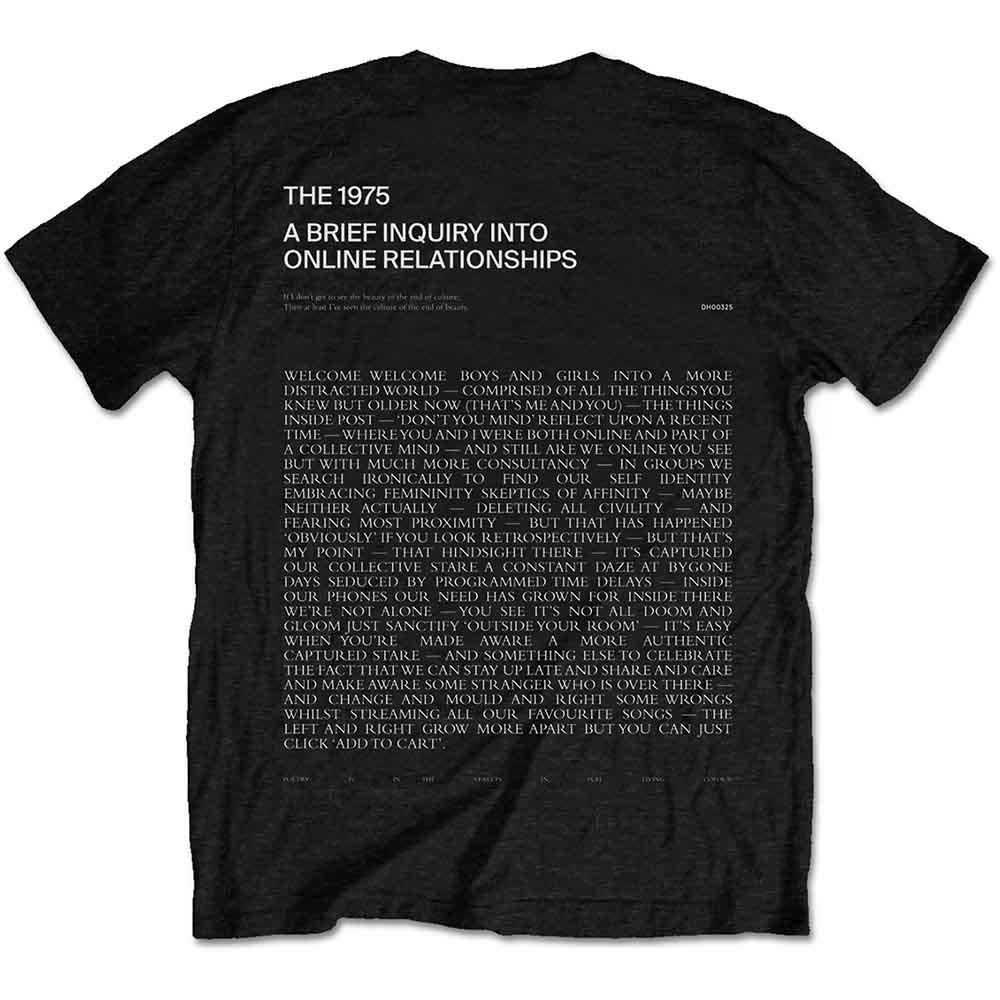 The 1975 T Shirt A Brief Inquiry Wecome Welcome Band Logo Official Unisex Black Unisex T-Shirt S