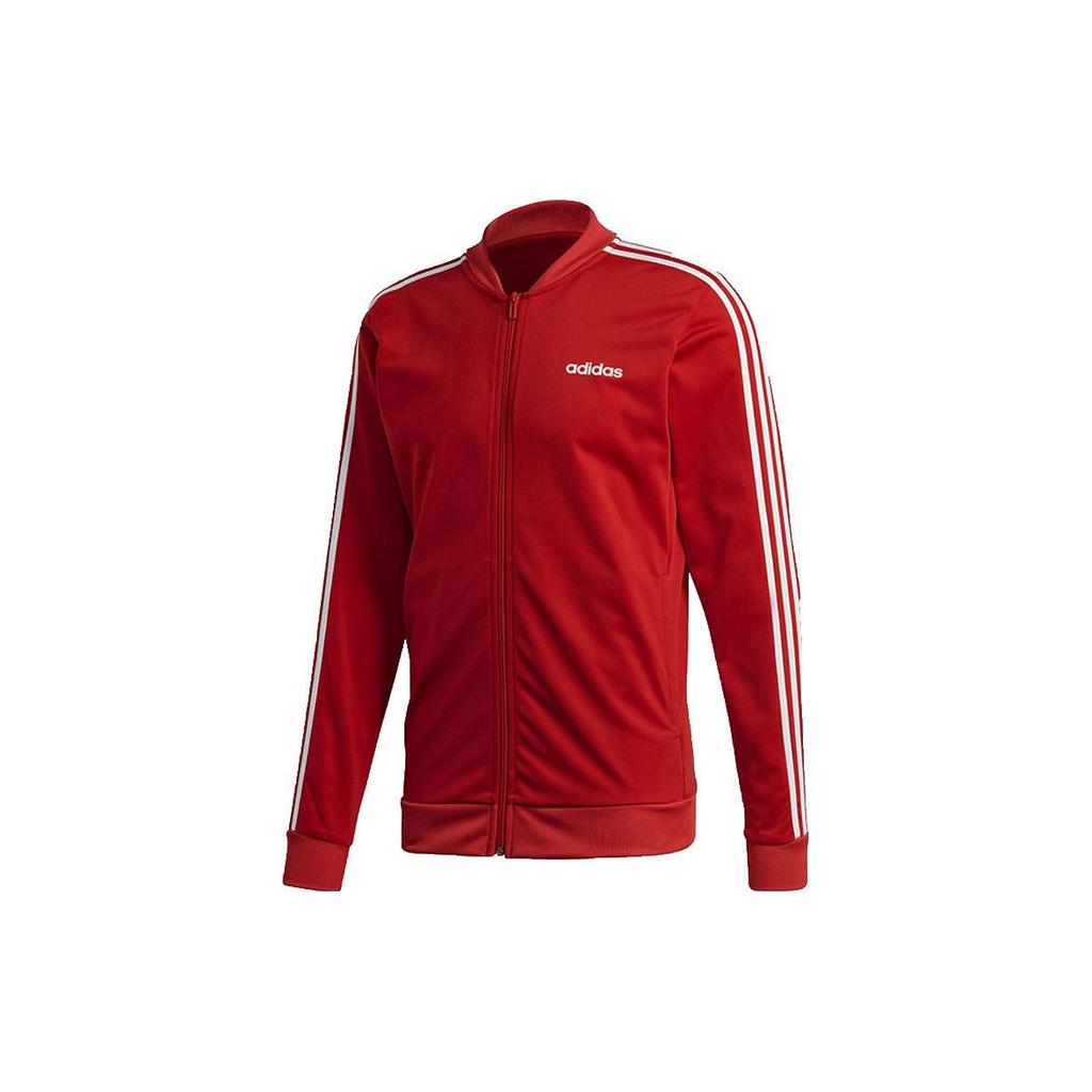 Adidas 3-Stripes Logo Print Zip Jacket And Straight-Leg Pants Track Suit Men Sportswear Red Black FM6308