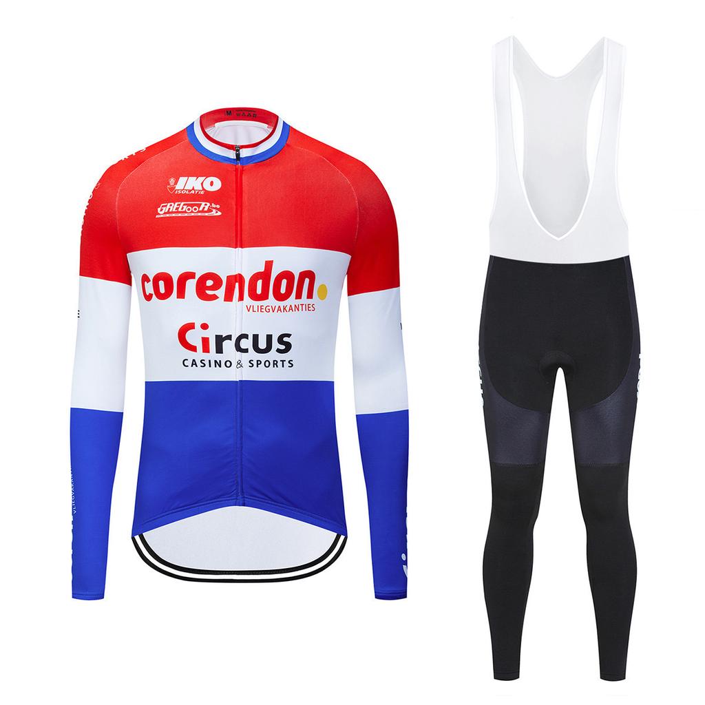 2026 Long-sleeved, Autumn Breathable Cycling Suit Set, Breathable Cycling Suit Team, Strap Long-sleeved Cycling Suit Set.