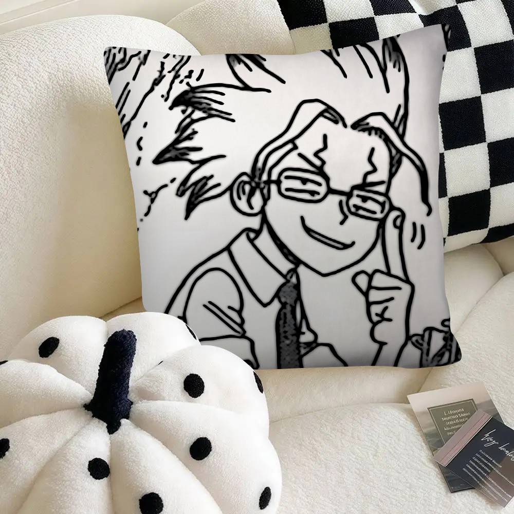 Anime Dr Stone 4 Senku Ishigami Pillow Case Fashion Square Pillowcase Bedroom Sofa Room Ins Decoration Leisure