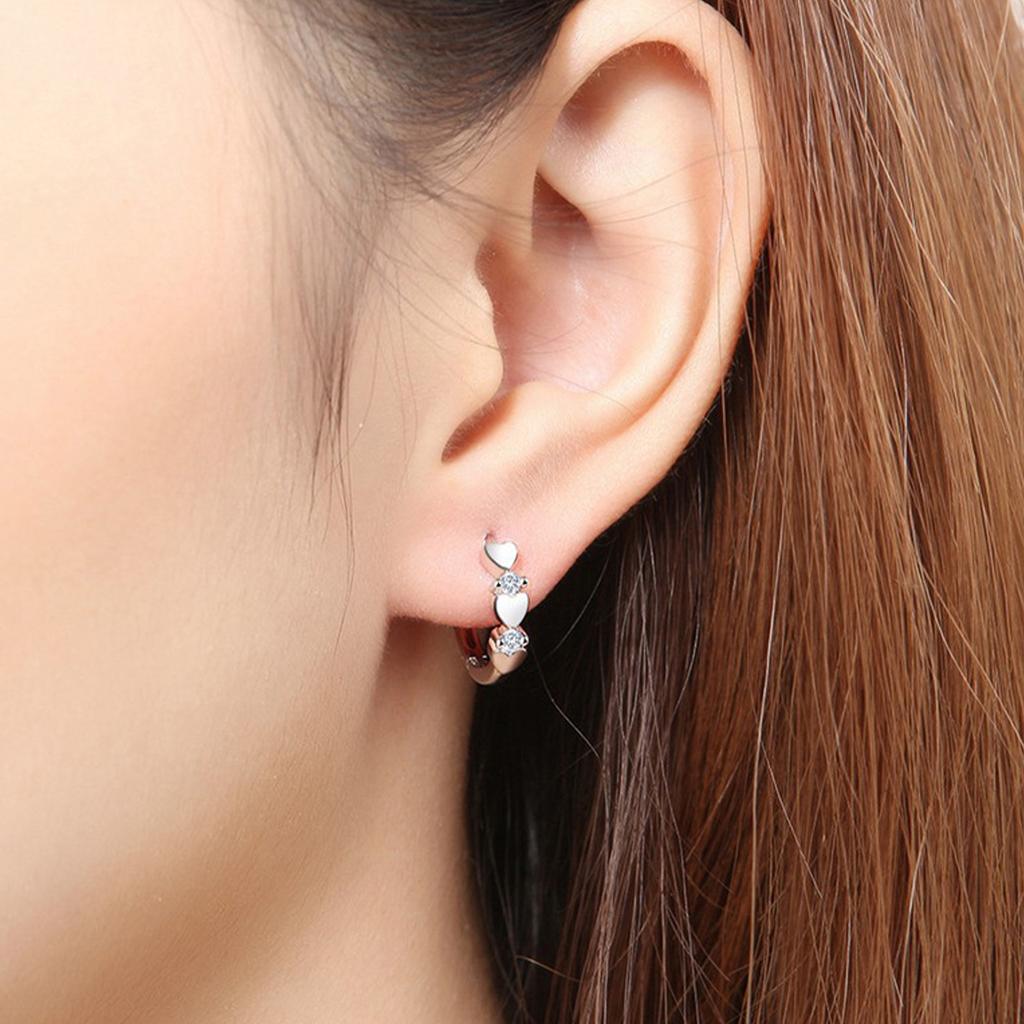 Cute Heart Small Hoop Earrings Women 3 Metal Colors Trendy Girls Ear Circle Earrings Fancy Accessories Statement Jewelry