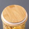 Mini Houten Deksel Glazen Koffiebonen Luchtdichte Bus Draagbare Voedselopbergcontainer Snoep Pot Thee Bus 100ML