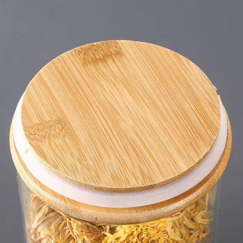 Mini Houten Deksel Glazen Koffiebonen Luchtdichte Bus Draagbare Voedselopbergcontainer Snoep Pot Thee Bus 100ML