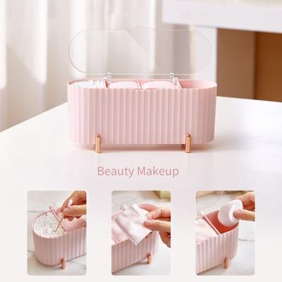 Neue Make-up-Box für Wattestäbchen, für den Schreibtisch, Make-up-Behälter mit transparentem Deckel, Organizer, Aufbewahrungsbox für Wattestäbchen/Wattepads