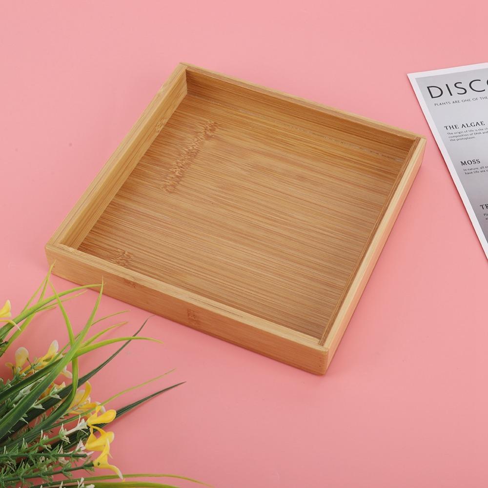 Rectangular Shape Japanese Style Tray Square Design Wooden Construction Fruit Tea Tray Bamboo Food Serving Tray Home Kitchen