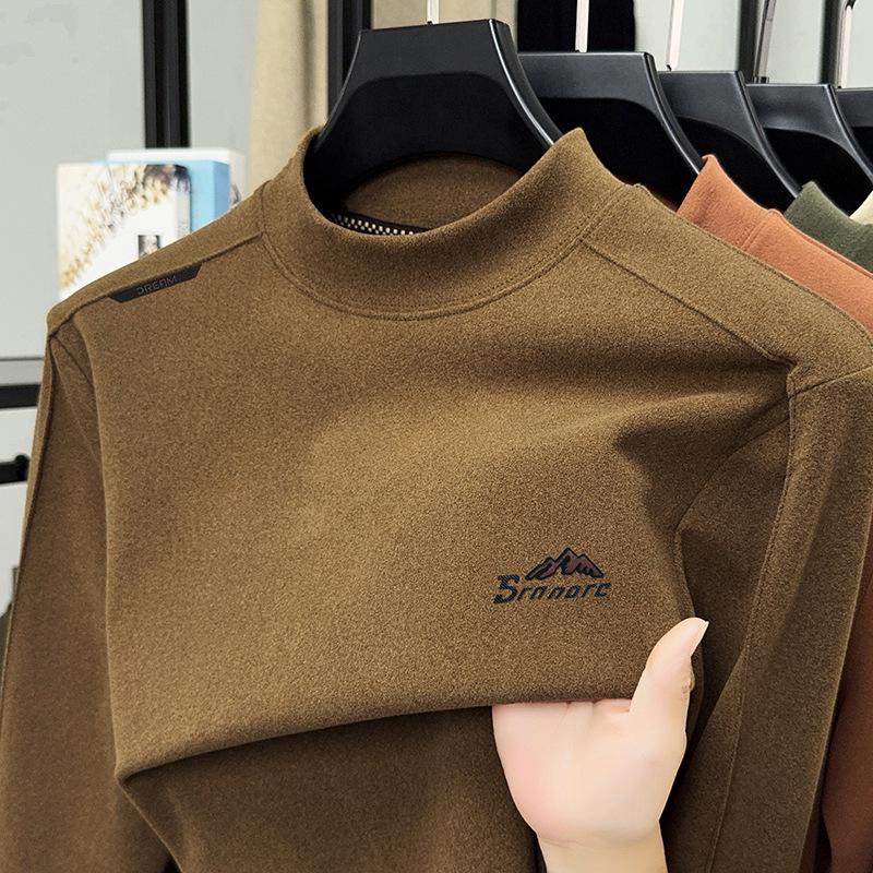

Men s Thickened High Neck Warm Hoodie for Autumn/Winter - New Casual Fashion Pullover Top 3XL (recommended 165-180 jin) золотий/кавовий
