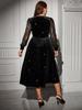 Plus Size Women's Elegant Sparkly Dress