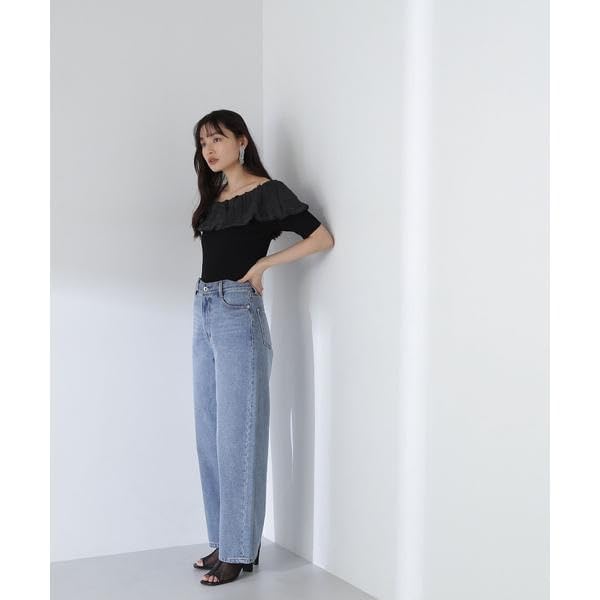 Beauty Sweater Arrives Balloon Sheer Knit Sweater for Gray Lavender [Natural Basics] [Pre-order Mid-to-late May] Décolleté Women,