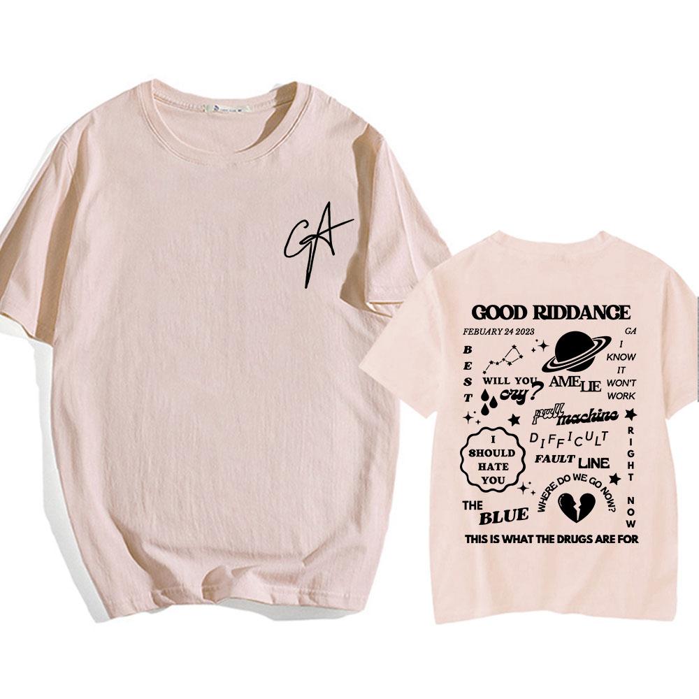 

Summer GA To Get Rid of Tshirt Singer Gracie Abrams Printed Tshirt Mens Cotton Tshirt Hiphop Casual Loose Short Sleeves 4XL