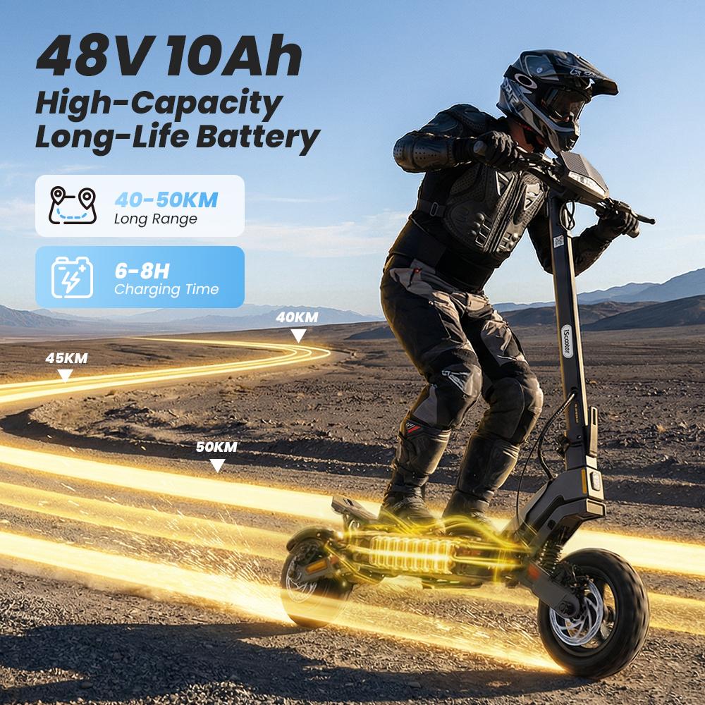 iScooter IF1 Elektroroller 1200W 10Ah 10'' Offroad-Vakuumreifen Doppelscheibenbremsen 25KM/H Höchstgeschwindigkeit 40KM+ Reichweite App-Steuerung Elektroroller für Erwachsene