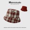 25 Early Autumn New Fashionable Double-sided Fisherman's Hat Children's Pure Cotton High-quality Foldable Plaid Hat Tide