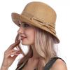 Summer Fashion Straw Hat Women's Simple Crimped Bow Basin Hat Versatile Bucket Hat Sunshade Sun Protection Hat Children