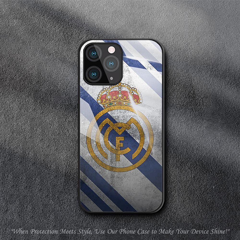 Carcasă Real CF Fotbal Club Pentru iPhone Samsung Galaxy Redmi Note S 17 16 15 14 13 20 24 25 54 Pro Max Ultra Fe Air Sticlă Călită Cover