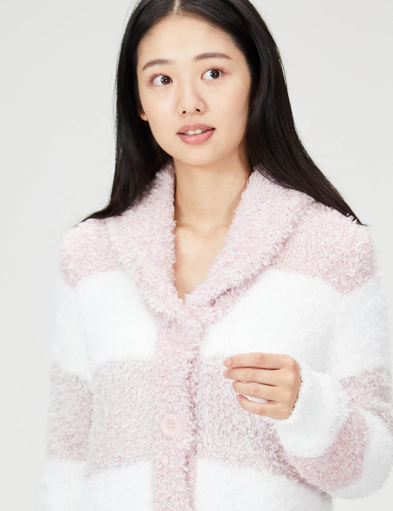 Gelato Melange 3 Border Shawl Cardigan PWNT205134 Shawl Neck PNK F [Gelato Pique] Women's