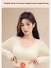 Women's Thermal Underwear Set with Padded Top, Fleece-Lined for Fall/Winter, Wool-Silk Blend