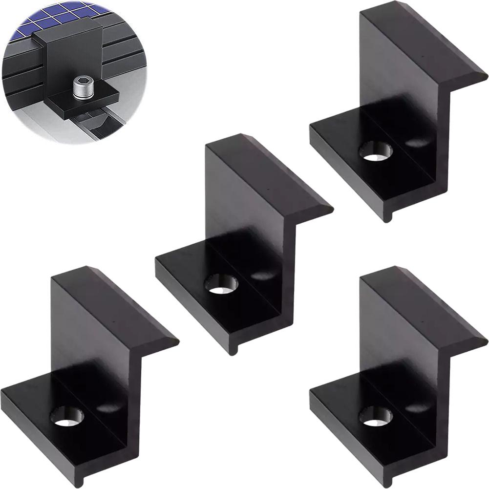 4Pcs Solar Panel Mount Bracket PV Module End Clamp Aluminum Alloy Fixing Clamp Solar Panel Racking Mount Bracket Accessories