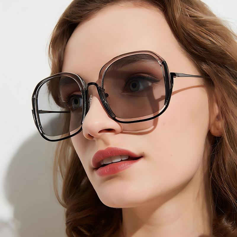 Fashion Retro New Round Shape Women Sunglasses Large Frame Personalized Casual High-End Outdoor Travel Men Sunglasses Uv400