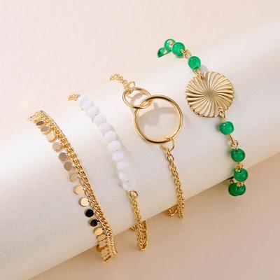 Dámské Boho geometrické řetízkové náramky sada na ruku pro dámský náramek Bohemia Jewelry dárek