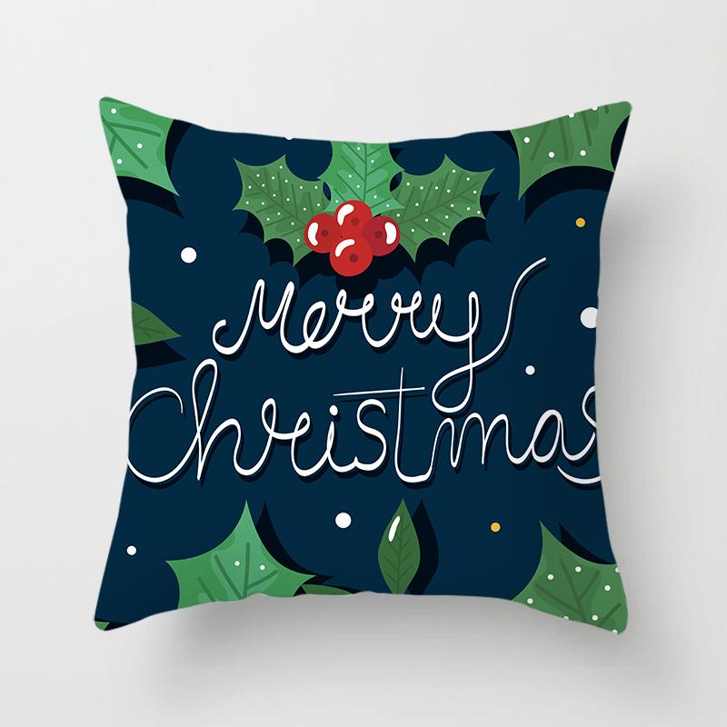 Merry Christmas Printed Pillowcase Christmas Style Cushion Cover Home Sofa Decor Throw Pillowcase