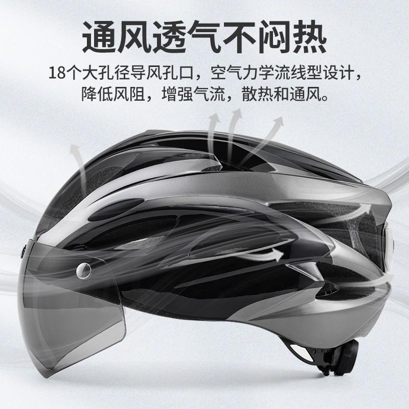 Belüfteter Integrierter Geformter Magnetischer Snap-on Brillen Fahrradhelm Mit Hinterem LED-Licht Erwachsenen Unisex Radfahren
