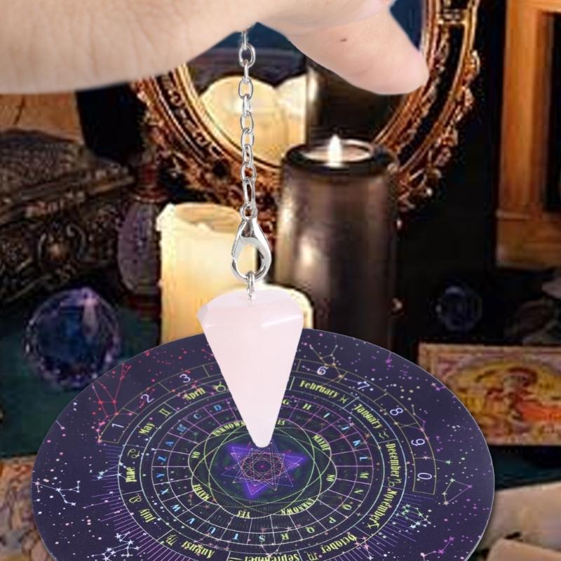 Witchcraft Divination Wood Board,Metal Dowsing Rods Set Dowsing Pendulum Board, Spiritual Divination Tool for Beginner