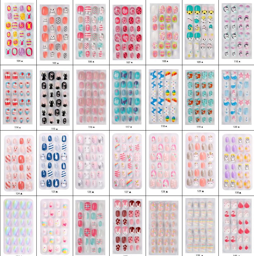 Cute Press-On Nail Stickers for Medium and Large Children - Self-Adhesive and Removable