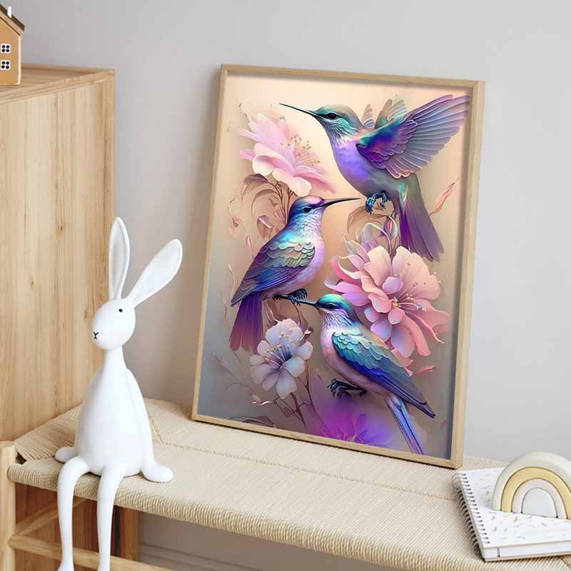 New Arrival 5D DIY Full Circle Diamond Painting "Flowers and Birds" Embroidery Cross Stitch Home Decor Gift