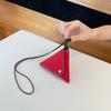The First Layer Of Cowhide Fashionable Neck Red Envelope Earphone Bag Exquisite Mini Triangular Change Bag Versatile Beautiful Small Waste Bag