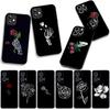 For Apple iPhone 16 15 14 Plus 13 12 Mini 17 Pro Max + ProMax 16E Air 15+ Phone Cover Case Black White Rose Flower Casing