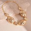 Bohemian Irregular Oval Metal Choker Necklace Women Statement Punk Pendant Earrings Hip Pop Jewelry Accessory