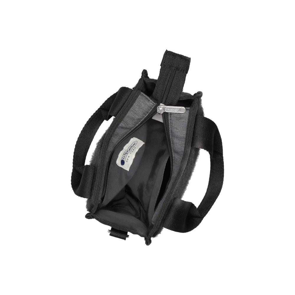 Lesportsac Black Denim/Black Sherpa Mini N/S Tote Bag [1609.La79]