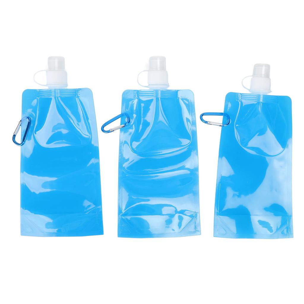 Collapsible Water Bottle Multifunction BPA Free PE Soft Water Bottle for Outdoor Travel Camping 700ml Blue