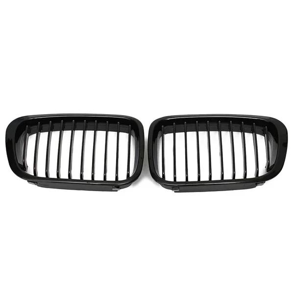

Pair Gloss Black Car Front Kidney Single slats Grill Grille For BMW 3 Series E46 4-Door 1999 2000 2001 Racing Grill