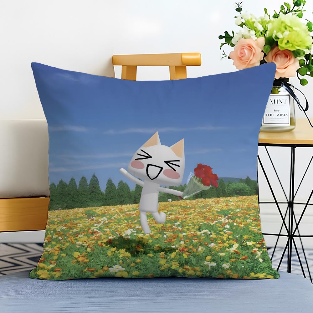 Toro Inoue Cushion Cover Washable Linen Pillowcase Soft for Sofa Bed Cozy Home Room Decor