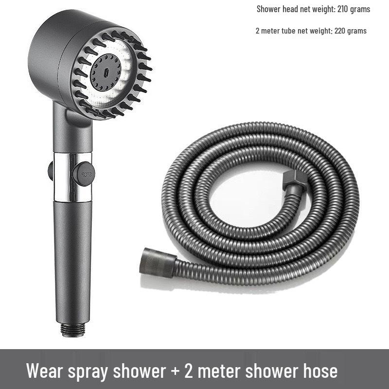 Ultra-High Pressure Massage Shower Head with Spray Booster and Hair Dryer Nozzle