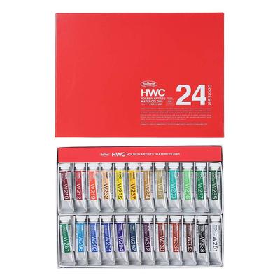 Holbein Transparente Aquarellfarbe W444, 15 ml, 24-Farben-Set 3444